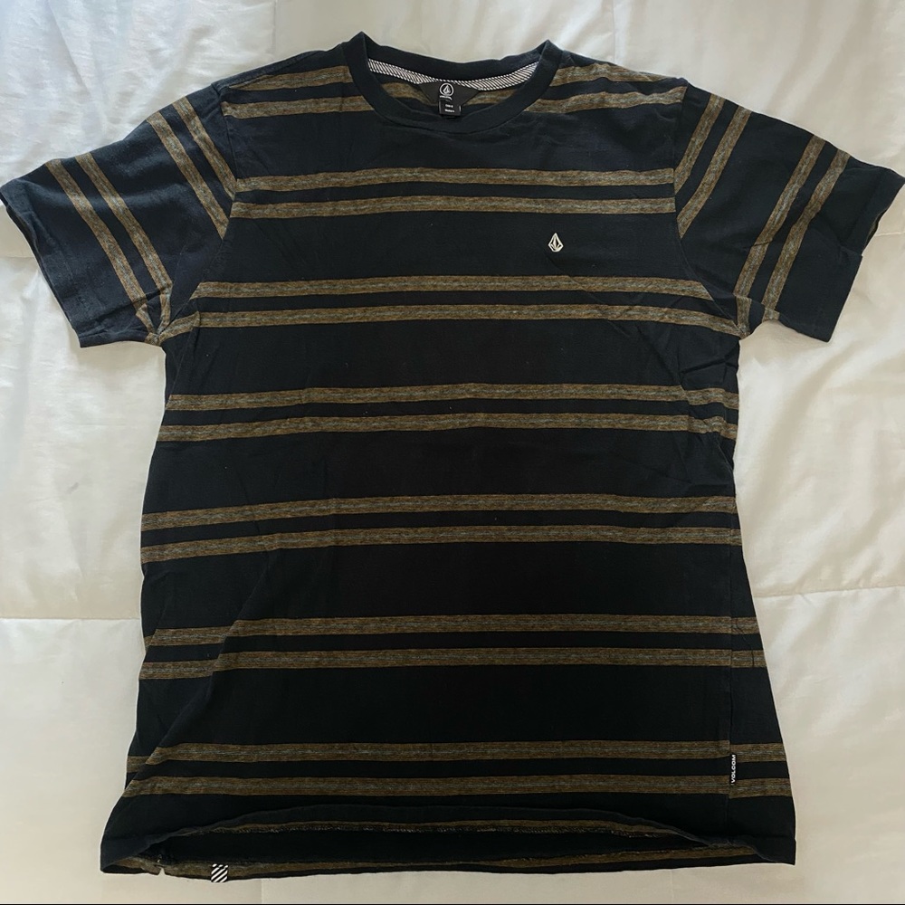 Volcom Striped T-Shirt Mens Large